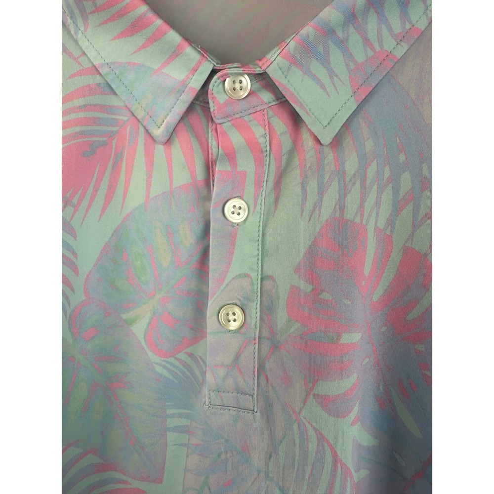 Sunday Swagger Fiji Polo Shirt Golf Tropical Aloha Palm Floral Men's Size 4XL - Picture 7 of 13